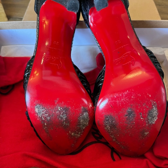 Christian Louboutin Black Strappy Heel DIVINOCHE - Picture 3 of 5